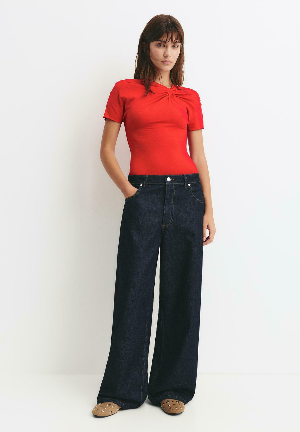 PULL&BEAR KNOT DETAIL NECKLINE