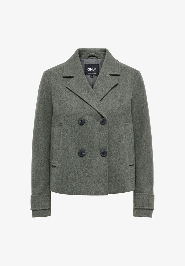 ONLY ONLFREJA SHORT DB JACKET OTW NOOS - Blazer - castor gray detail melange