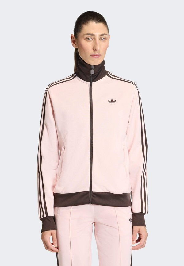 adidas Originals CLASSIC TT - Zip-up sweatshirt - sandy pink   aurora coffee