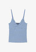 Superdry & Co SUPERDRY ATHLETIC ESSENTIALS V-NECK WAFFLE CAMI TOP.. - Top - tidal blue stripe