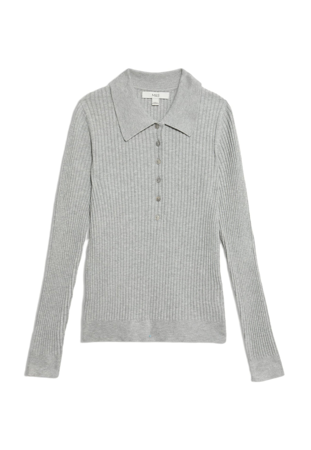 Marks & Spencer RIBBED COLLARED BUTTON DETAIL