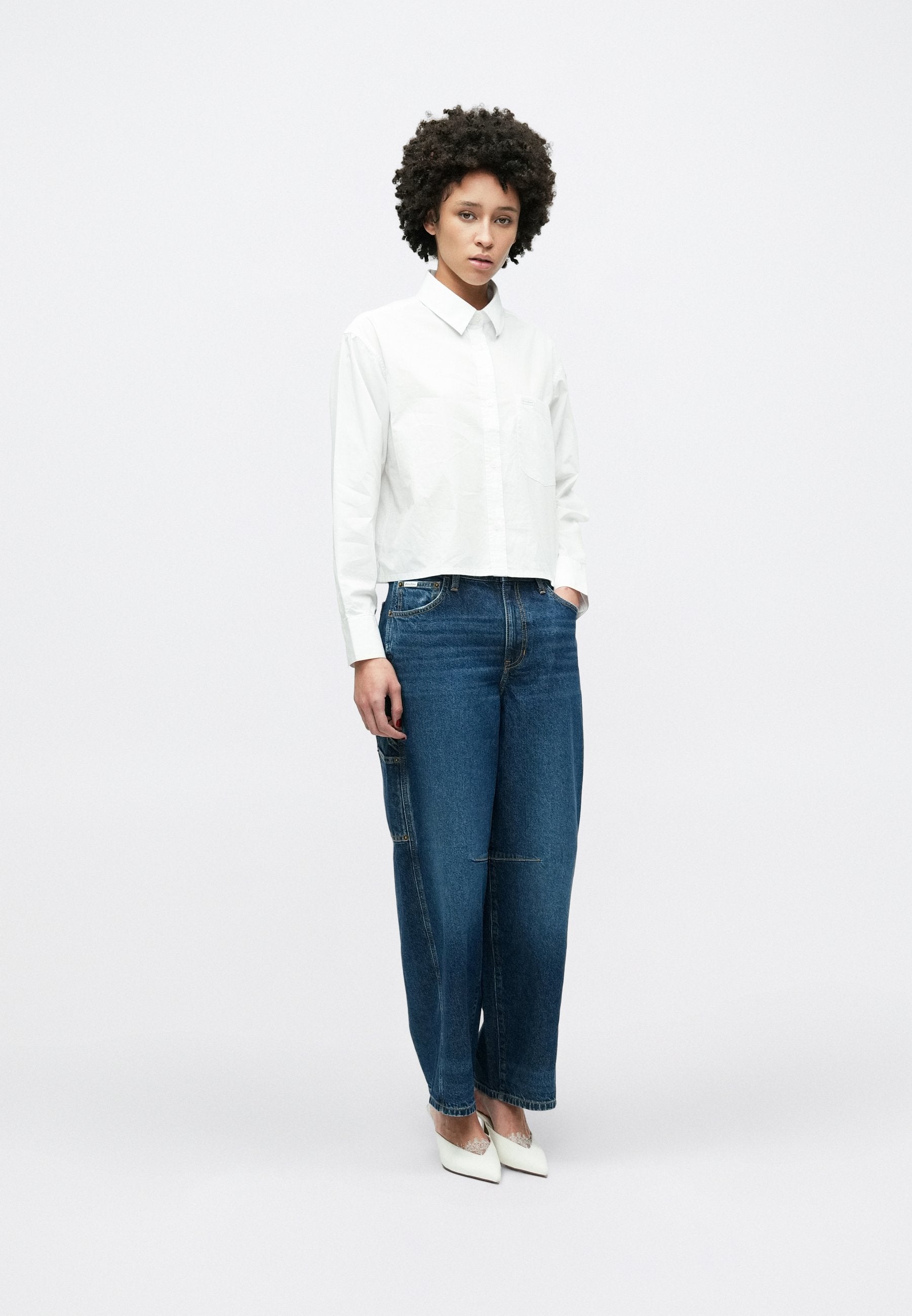 Guess Jeans CROPPED LONG SLEEVE SHIRT