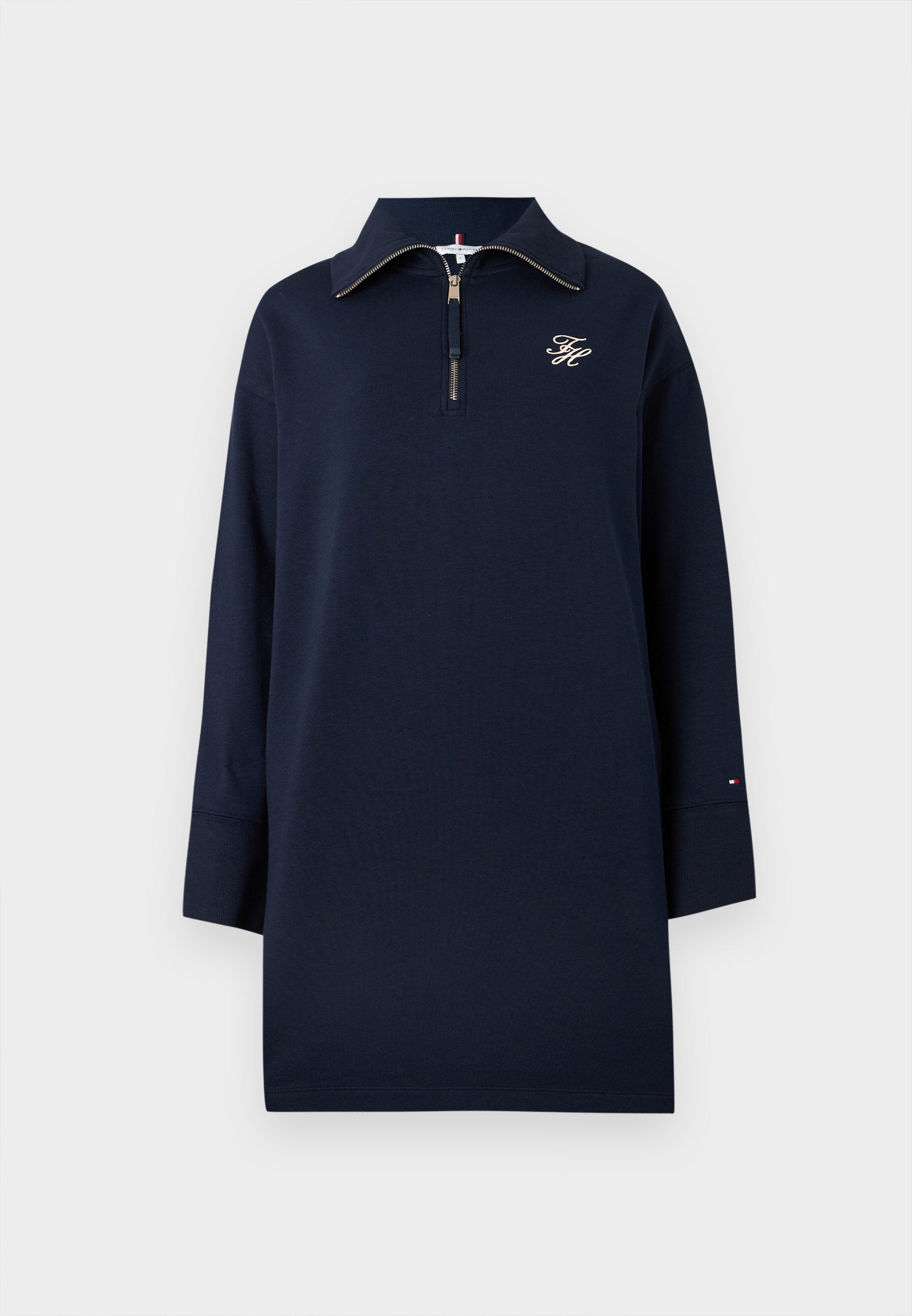 HALF-ZIP RELAXED MINI SWEATSHIRT DRESS Media 1