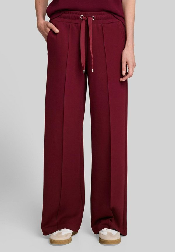 TOM TAILOR TOM TAILOR HOSEN & CHINO WIDE LEG SCUBA HOSE - Tracksuit bottoms - preppy plum