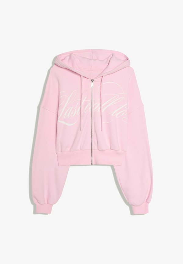 Bershka CROPPED ZIP-UP HOODIE - Zip-up sweatshirt - pink