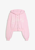 Bershka CROPPED ZIP-UP HOODIE - Zip-up sweatshirt - pink