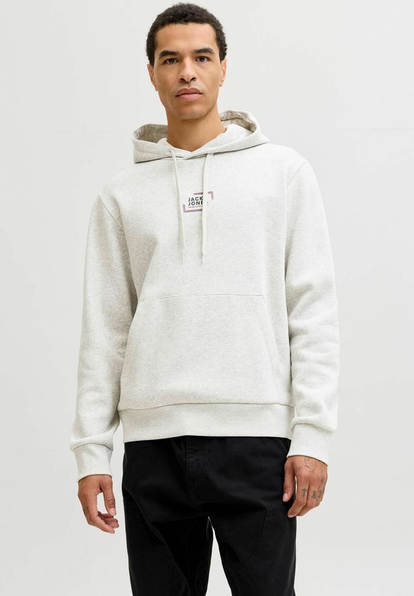 Jack & Jones Logo - Hoodie - white melange