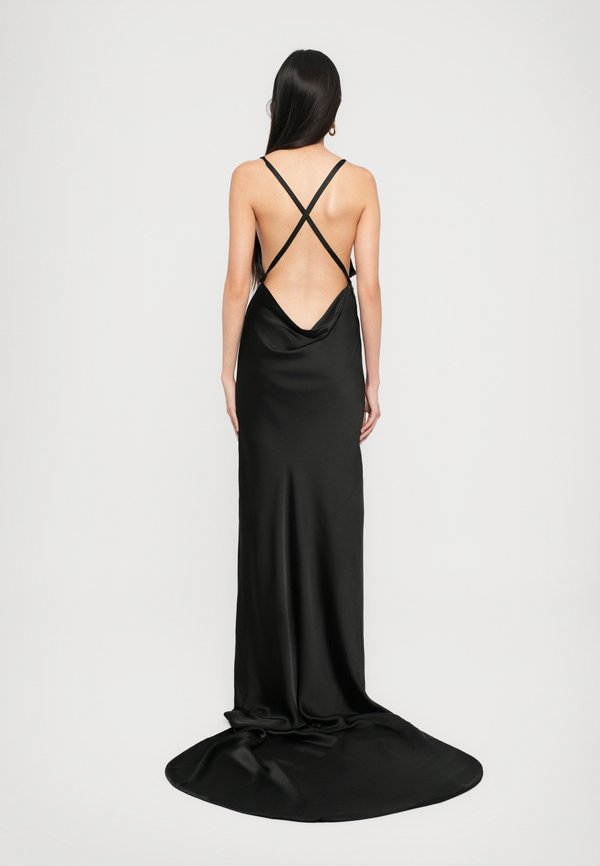 Norma Kamali CROSS BACK BIAS GOWN TRAIN