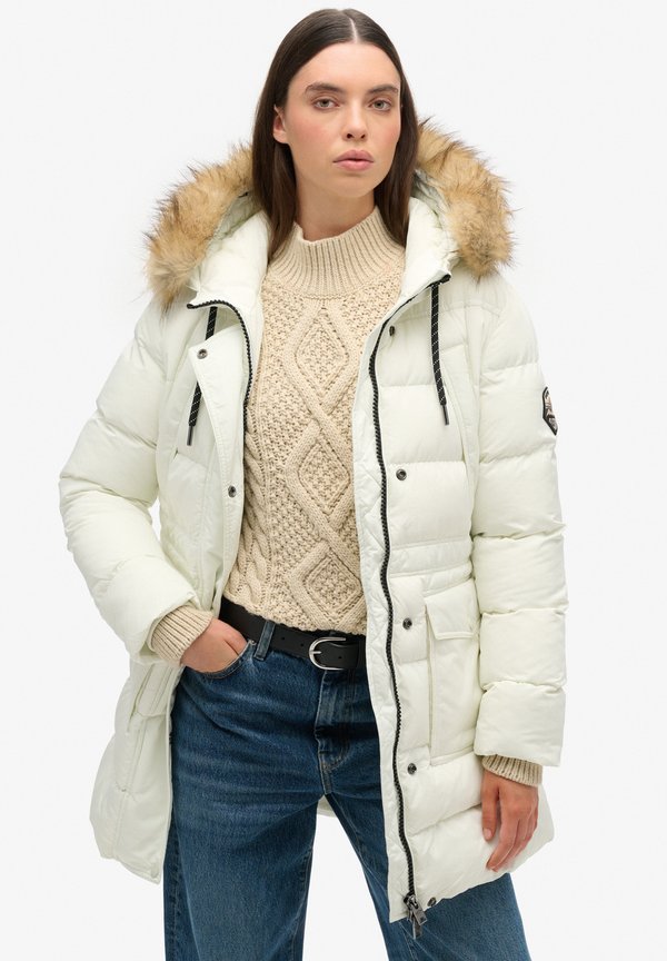 Superdry & Co EVEREST MID PUFFER - Winter coat - off white