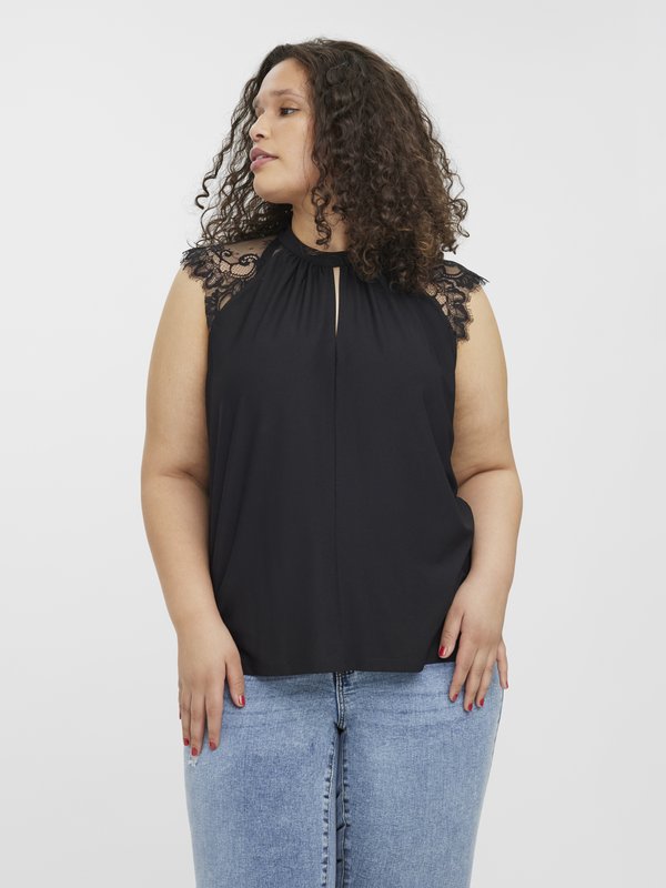 Vero Moda Curve VMMILLA TEE - Blouse - black