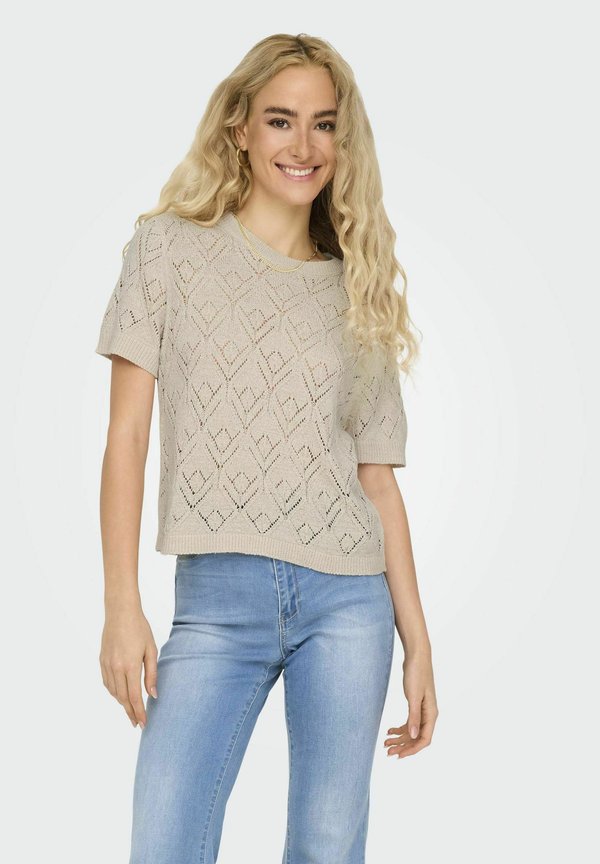 ONLY Knitted ONLSUNNY Knitted - Basic T-shirt - pumice stone