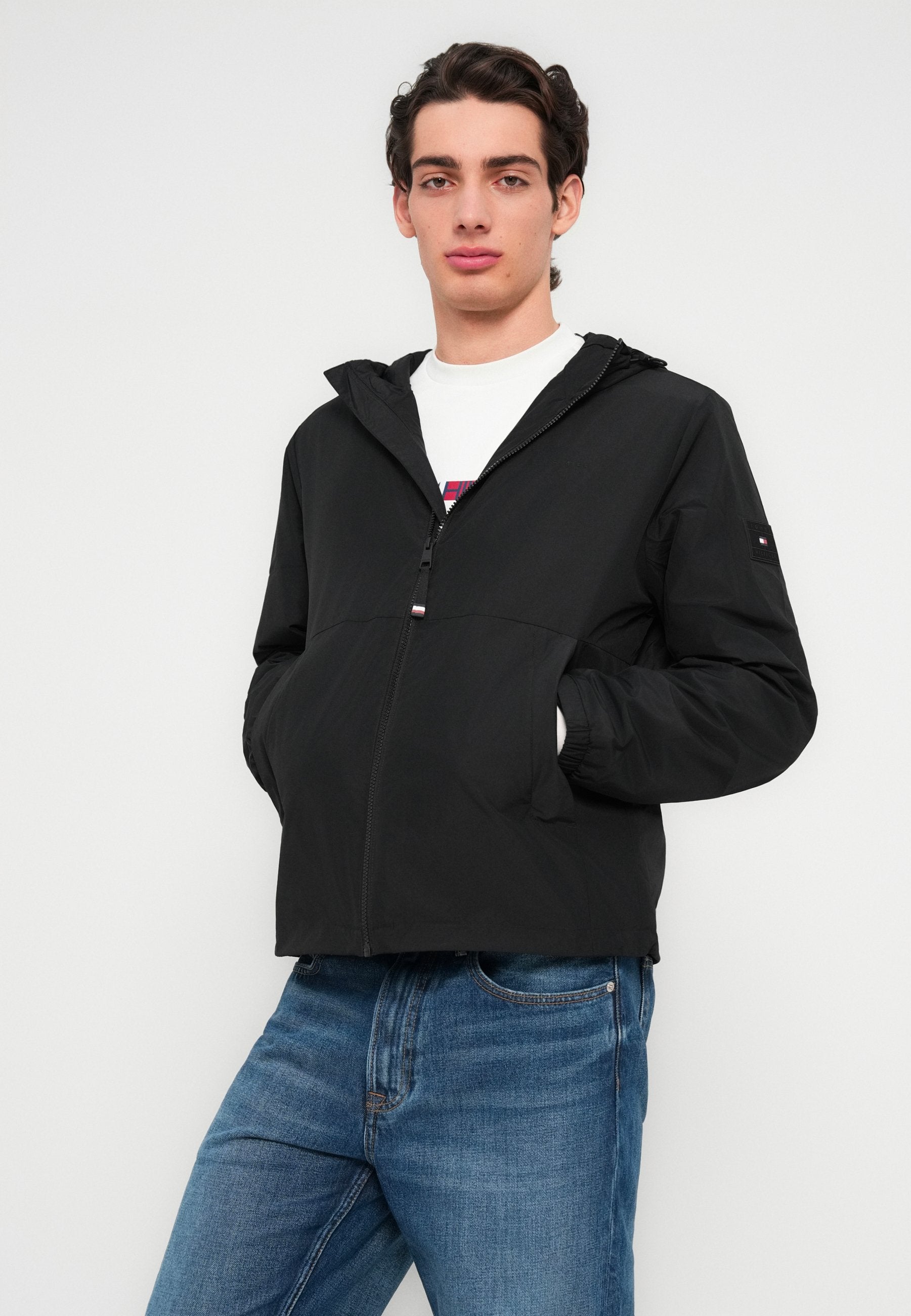 TONAL LOGO ZIP-THRU HOODED JACKET Media 5