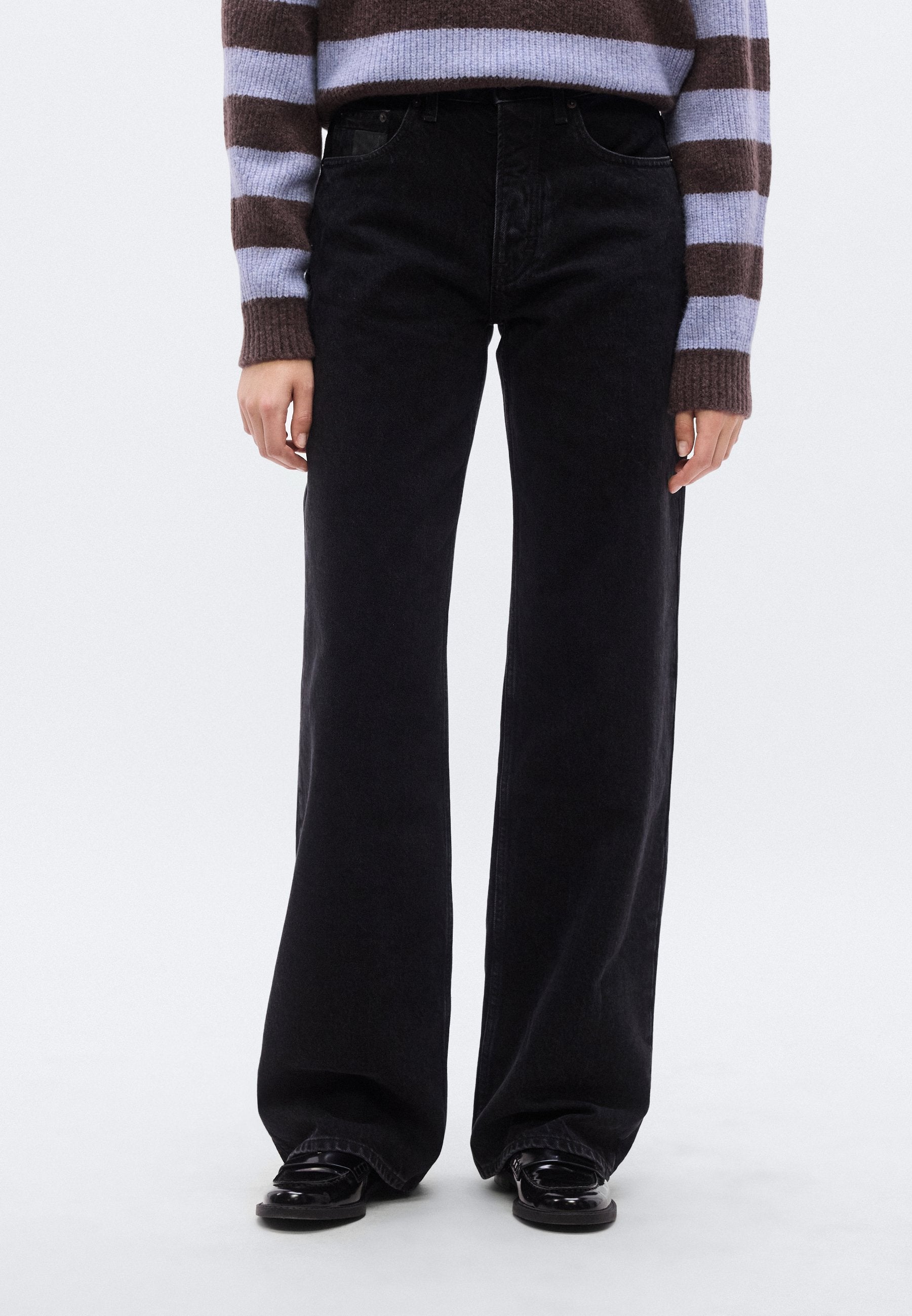 Tommy Jeans MIA MID RISE RELAXED STRAIGHT LEG BLACK JEANS