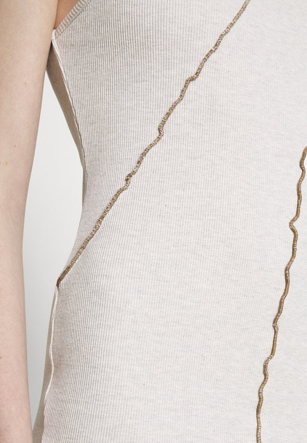 IN THE STYLE LIBERTY EXPOSED SEAM ONE SLEEVE DRESS
