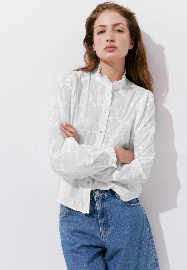 Mango ADULT - Button-down blouse - white
