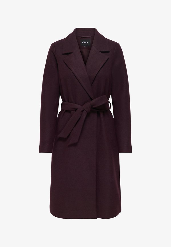 ONLY ONLALVILDA WRAP COAT OTW NOOS - Classic coat - mauve wine detail:melange