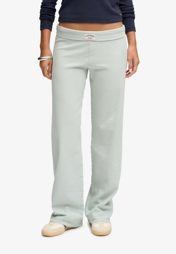 Superdry & Co SUPERDRY ATHLETIC ESSENTIALS STRIPE JERSEY TROUSERS.. - Trousers - light jade green stripe