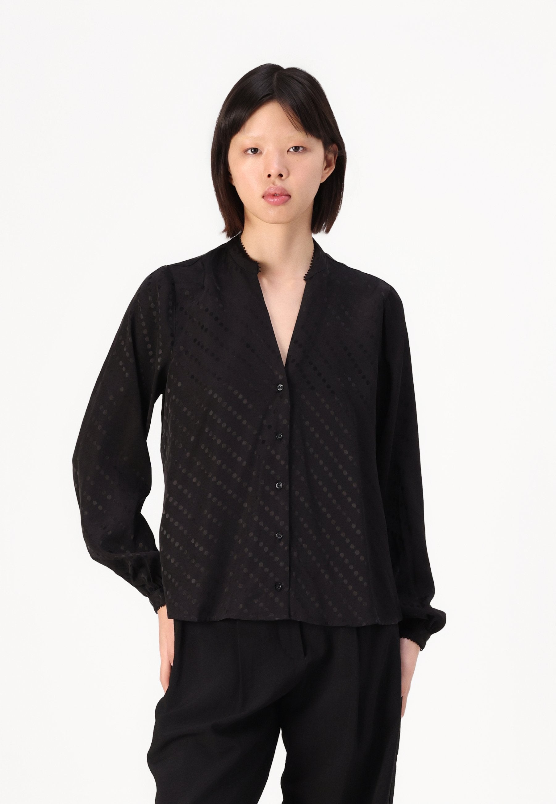Selected Long sleeved viscose blend