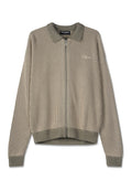 Hellgrünes, geripptes Zip-Up-Jacket mit kragenförmigem Hals und kontrastierenden Bündchen. Mit dezentem Branding auf der Brust. Strukturiertes Material.