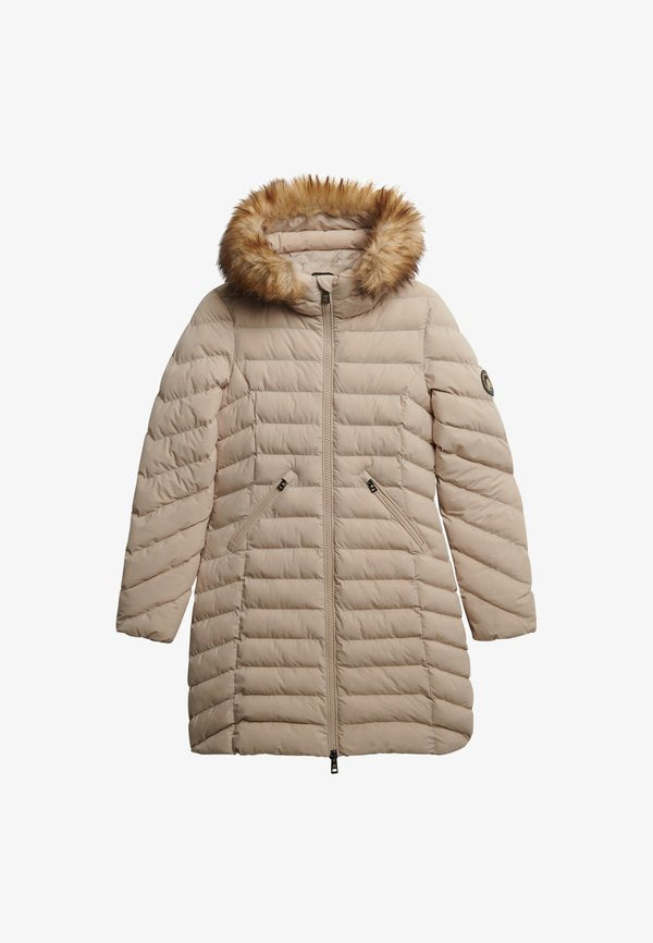 Superdry & Co FUJI HOOD MID LENGTH - Winter coat - chateau beige