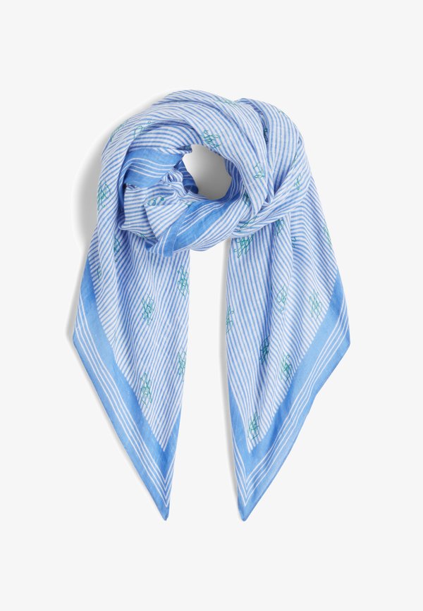 Tommy Hilfiger PURE LINEN REPEAT LOGO SQUARE SCARF - Foulard - blue spell