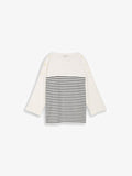 TOM TAILOR MIT STREIFENMUSTER - Long sleeved top - offwhite/navy blue stripe