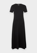 INTERLOCK KNIT MIDI FIT AND FLARE DRESS Media 1