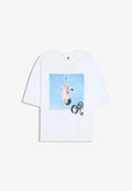 Bershka OLIVIA RODRIGO OVERSIZE PRINT - T-SHIRT - Print T-shirt - white