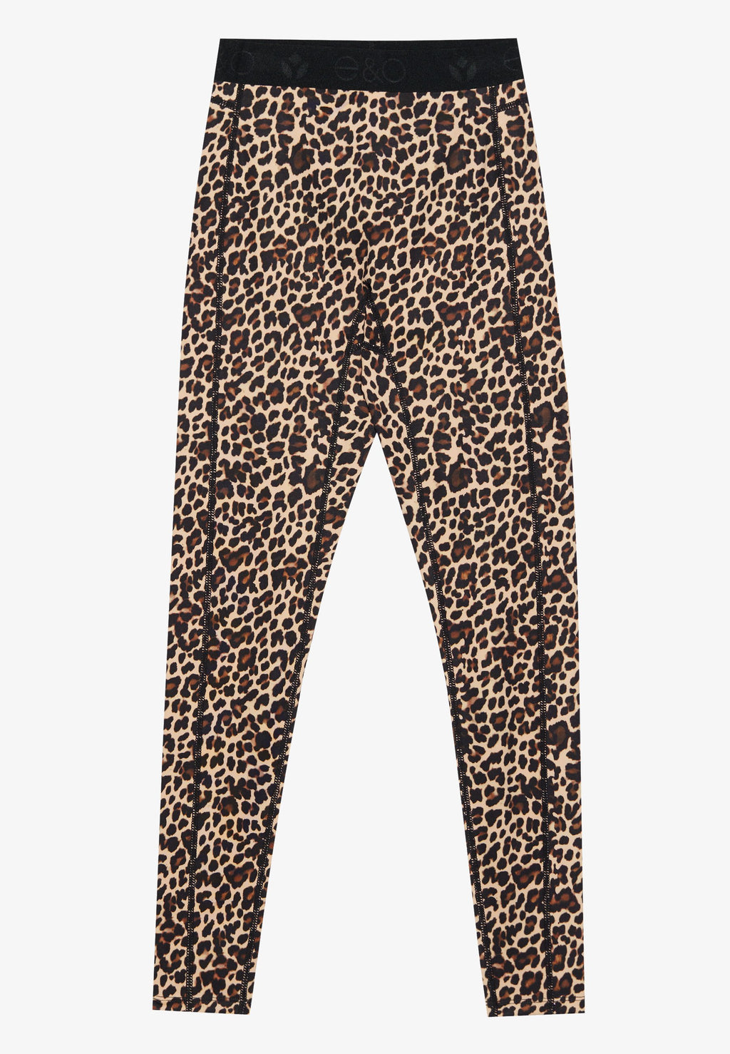 Even&Odd active FULL LENGTH HIGH RISE LEOPARD PRINT LEGGINGS WITH CONTRAST WAISTBAND