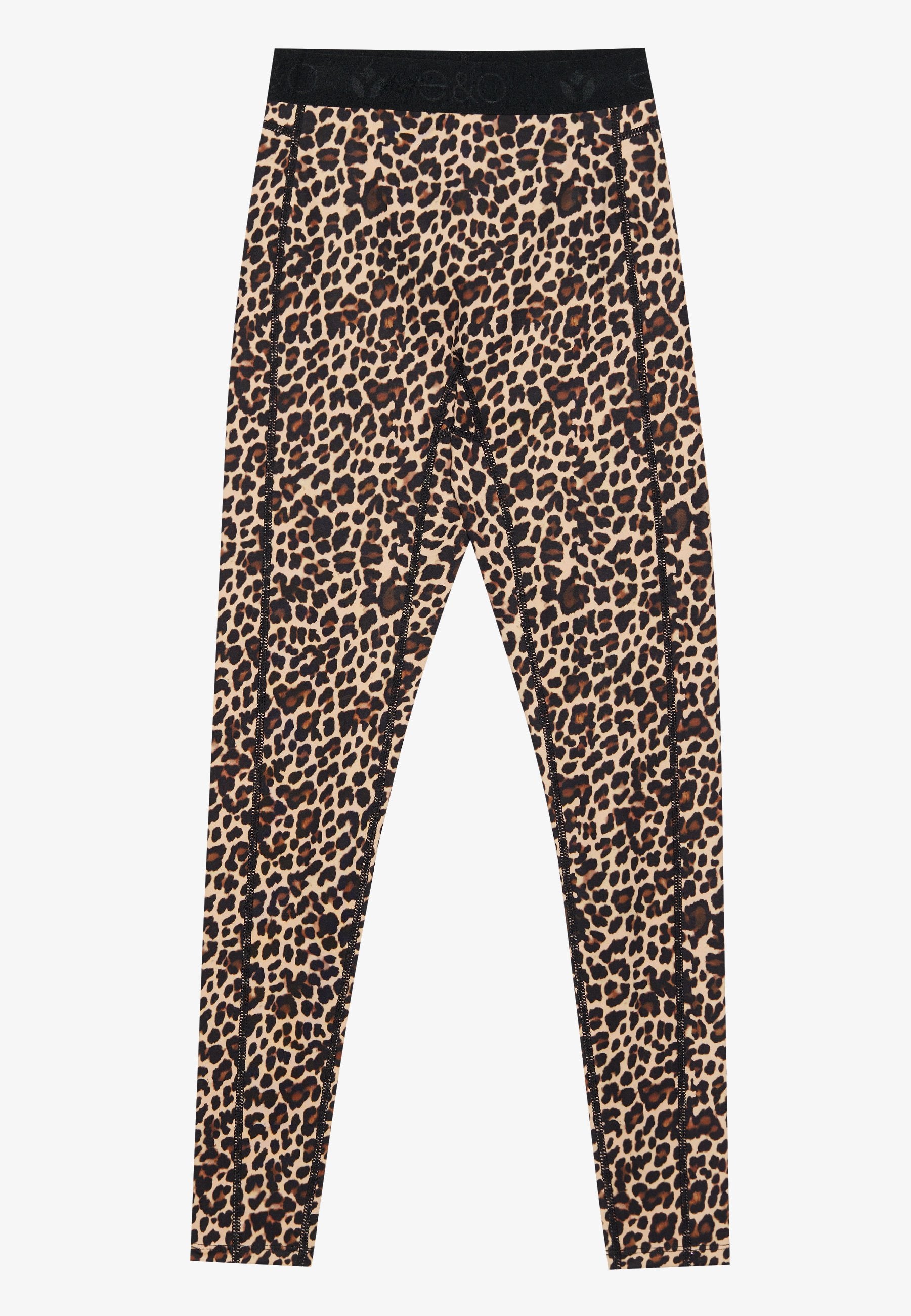 Even&Odd active FULL LENGTH HIGH RISE LEOPARD PRINT LEGGINGS WITH CONTRAST WAISTBAND