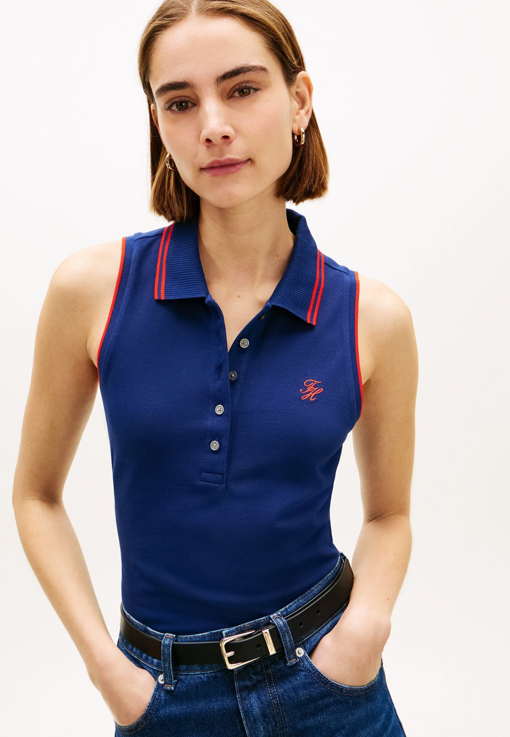 Tommy Hilfiger 1985 SLIM FIT PIQUE SLEEVELESS POLO SHIRT