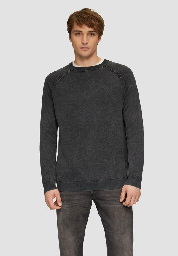 s.Oliver IM USED-LOOK - Jumper - schwarz