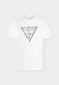 Guess TRIANGLE LEAVES EMBROIDE - Basic T-shirt - pure white