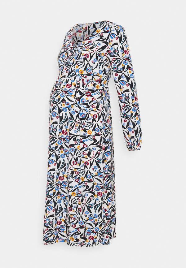 Glamorous Bloom V NECK ASYMMETRIC BUTTON THROUGH MIDI DRESS