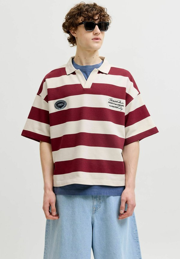 Jack & Jones Sweats Striped Sweats - Polo shirt - tibetan red