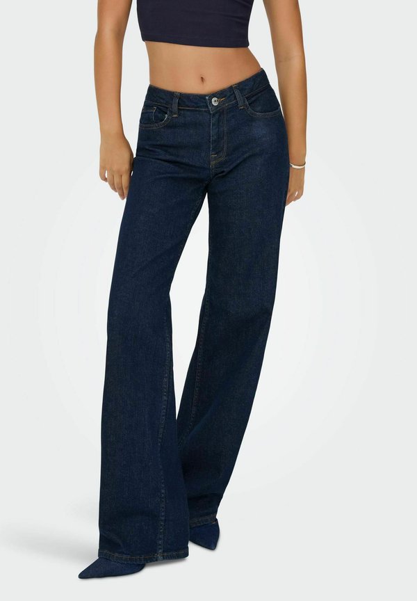 ONLY WIDE-FIT JEANS ONLJULIA LOW WAIST WIDE LEG FIT JEANS - Wide Leg - dark blue denim