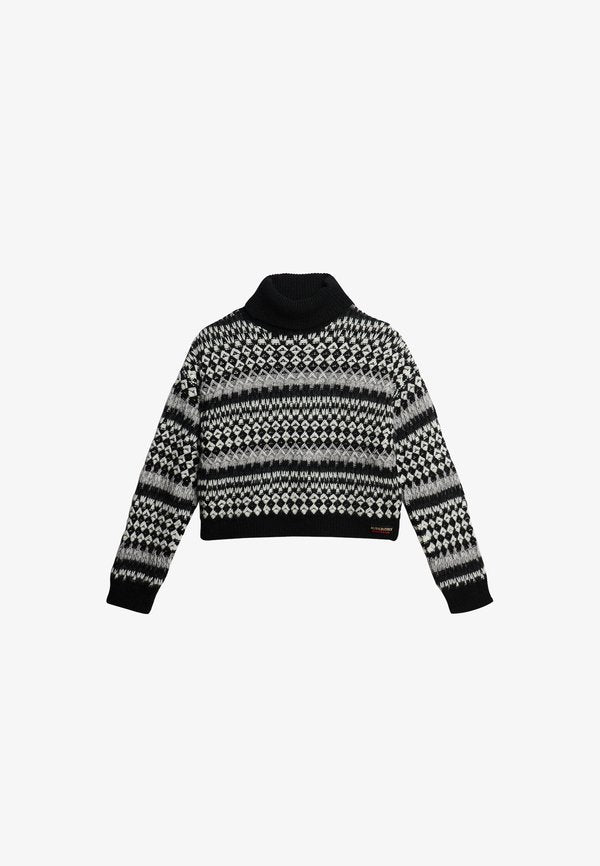 Superdry & Co ROLL NECK CROP - Jumper - black