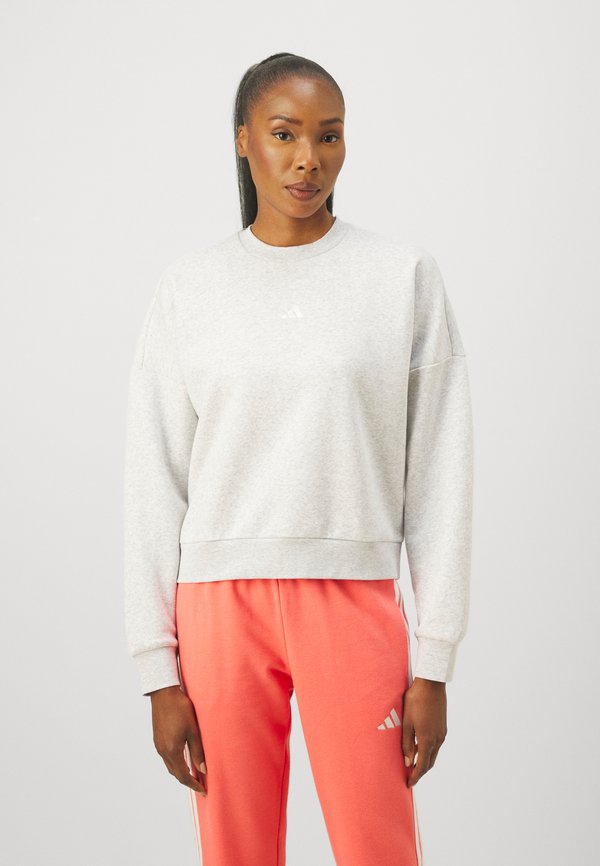 adidas Sportswear ESSENTIALS SMALL LOGO FEEL COZY - Sweatshirt - light grey heather/white