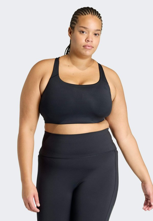 adidas Performance ADIDAS PERFORMANCE OPTIME WORKOUT 3-STRIPES MEDIUM SUPPORT BRA (PLUS SIZE) - Medium support sports bra - black