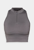 Even&Odd active CROPPED SEAMLESS SPORTS VEST WITH 1/4 ZIP AND RACER BACK