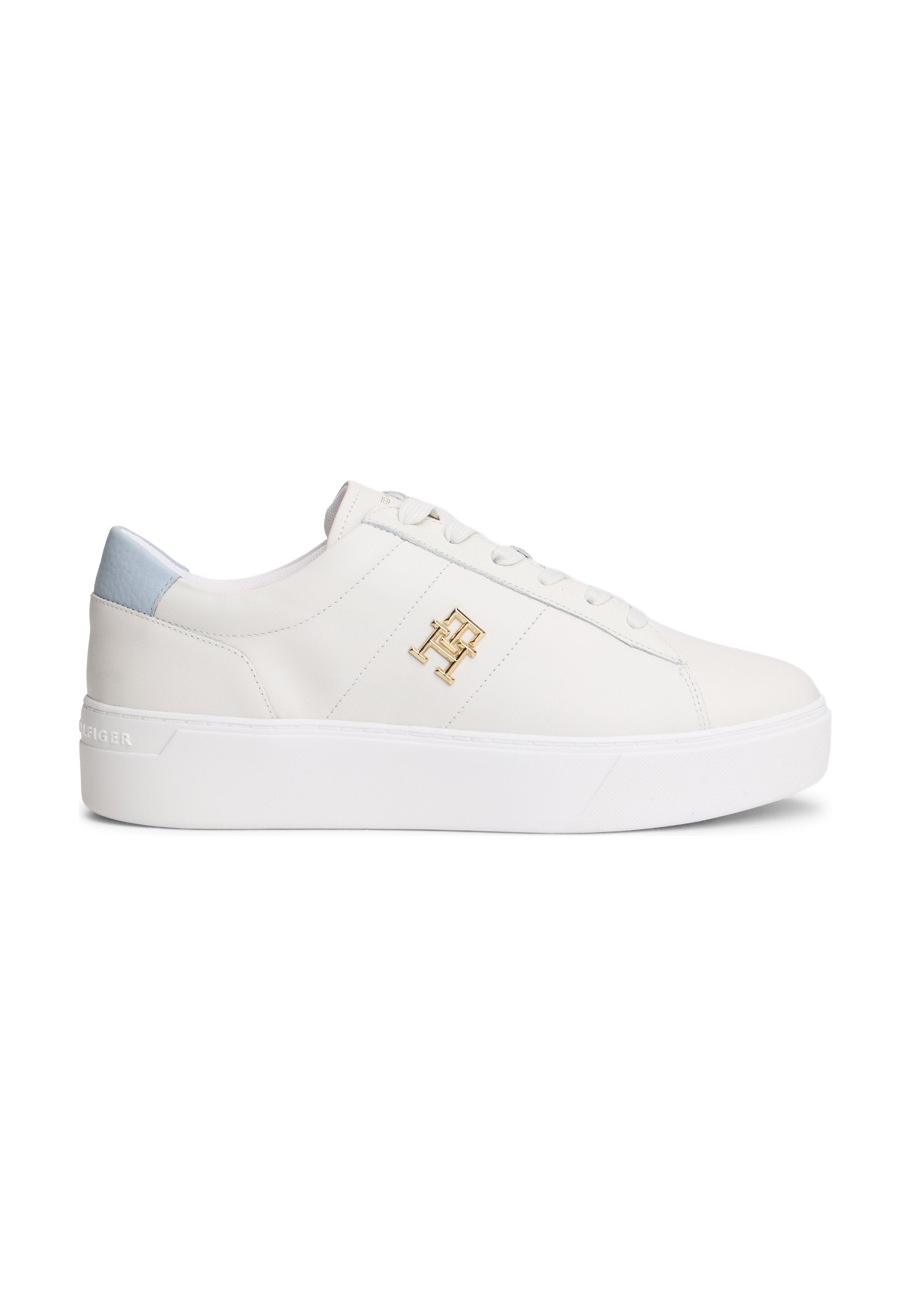 Tommy Hilfiger TH MONOGRAM LEATHER PLATFORM COURT TRAINERS