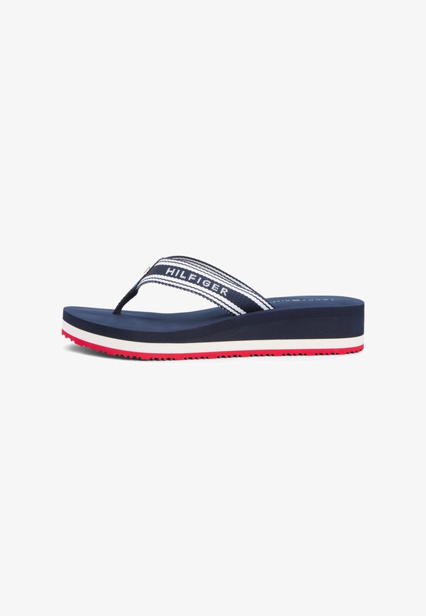 Tommy Hilfiger FLAG PRINT SUMMER - T-bar sandals - blue