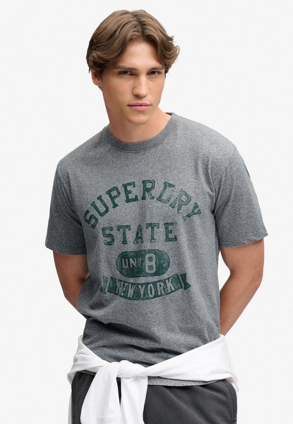 Superdry & Co SUPERDRY ATHLETIC ESSENTIALS T-SHIRT.. - Print T-shirt - vintage dark grey grit