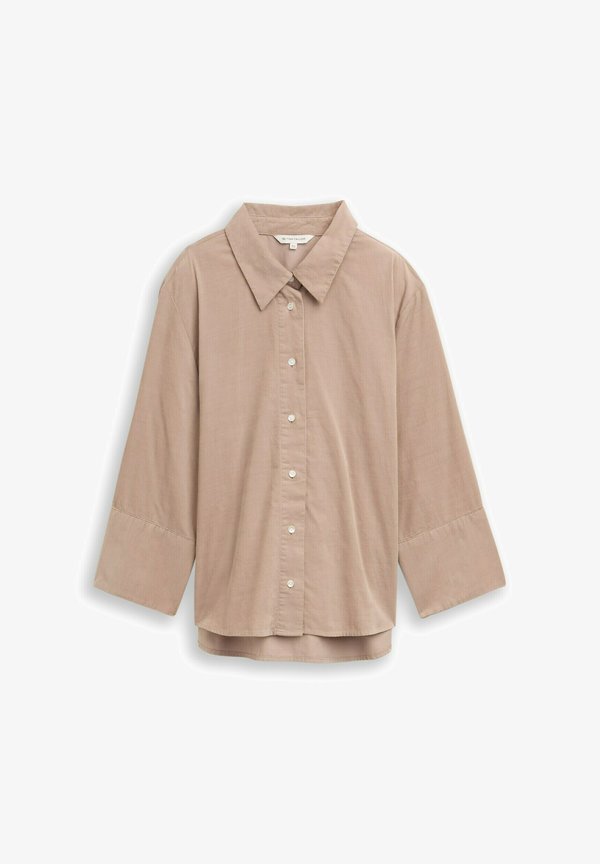 TOM TAILOR Button-down blouse - soft taupe grey