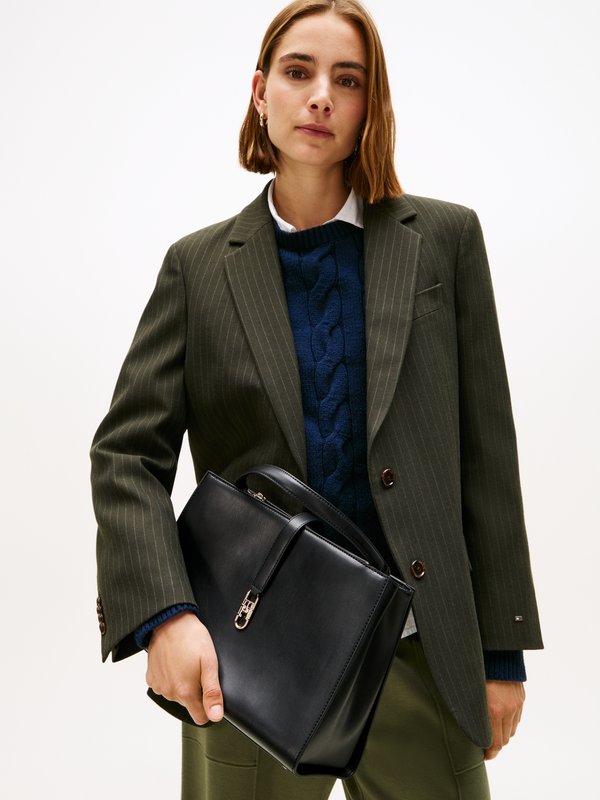 Tommy Hilfiger TH LIBRE MED SATCHEL - Handbag - black