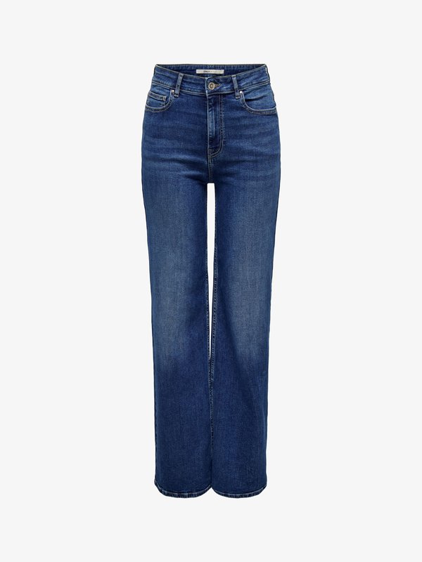 ONLY Wide-fit ONLLUNA High waist Wide Leg Fit - Straight leg jeans - dark blue denim