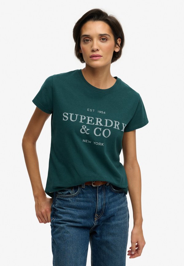 Superdry & Co SUPERDRY LUXE CASUAL CLASSIC T-SHIRT.. - Print T-shirt - dark pine green