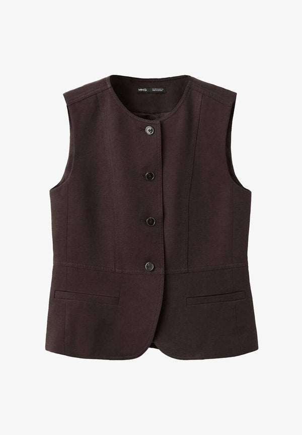 Mango ADULT - Waistcoat - dark brown