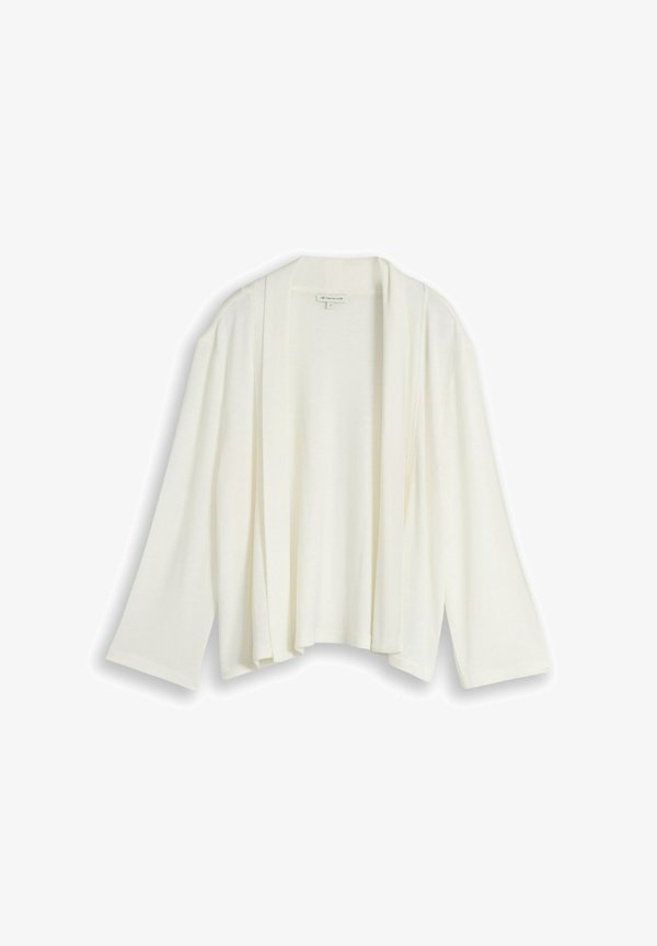 TOM TAILOR T-SHIRT CARDIGAN MIT SCHALKRAGEN - Cardigan - whisper white