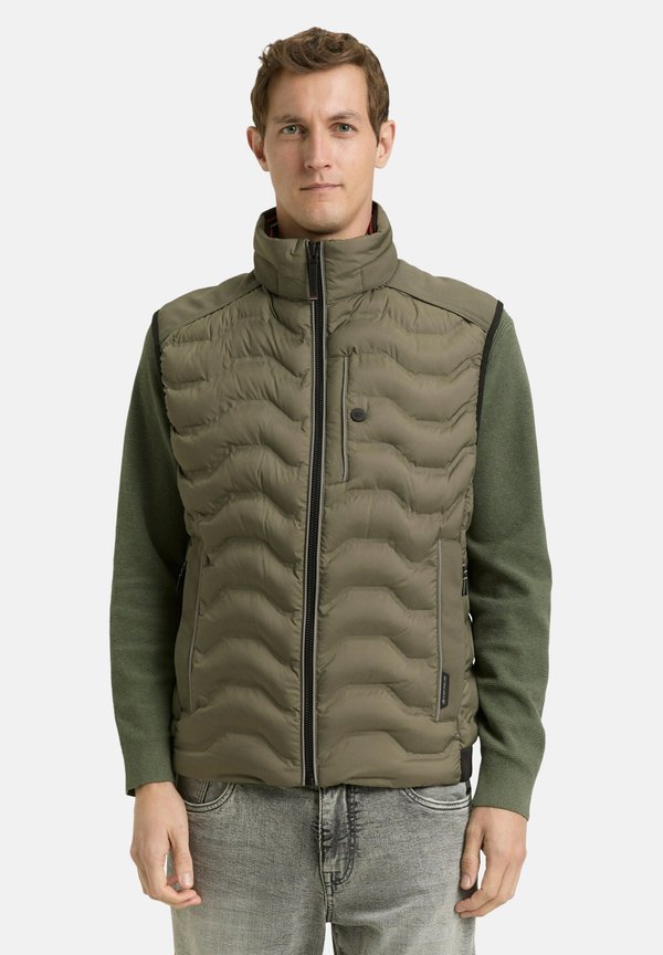 TOM TAILOR HYBRID LIGHTWEIGHT - Waistcoat - faded leaf green